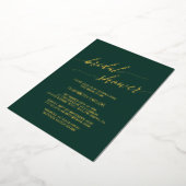 Elegant Gold Foil | Emerald Green Vrijgezellenfees Folie Uitnodiging (Gedraaid)
