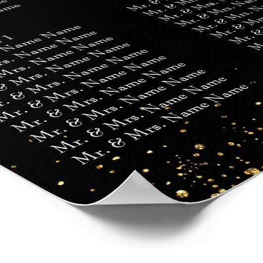 Elegant Gold Foil en Black Poster (Hoek)