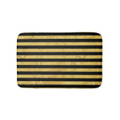 Elegant Gold Foil en Black Stripe Pattern Badmat (Voorkant)