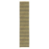 Elegant Gold Foil en Black Stripe Pattern Korte Tafelloper (Voorkant)