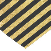 Elegant Gold Foil en Black Stripe Pattern Korte Tafelloper (Hoek)