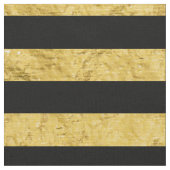 Elegant Gold Foil en Black Stripe Pattern Stof (Close Up)