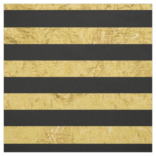 Elegant Gold Foil en Black Stripe Pattern Stof (Swatch)