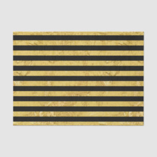 Elegant Gold Foil en Black Stripe Pattern Tissuepapier