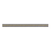 Elegant Gold Foil en Blue Stripe Pattern Grosgrain Lint (Voorkant)
