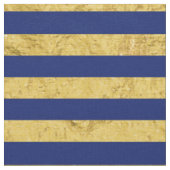Elegant Gold Foil en Blue Stripe Pattern Stof (Close Up)