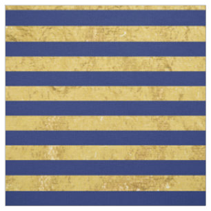 Elegant Gold Foil en Blue Stripe Pattern Stof