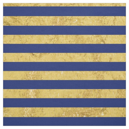 Elegant Gold Foil en Blue Stripe Pattern Stof (Swatch)