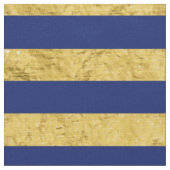 Elegant Gold Foil en Blue Stripe Pattern Stof (Close Up)
