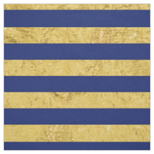 Elegant Gold Foil en Blue Stripe Pattern Stof
