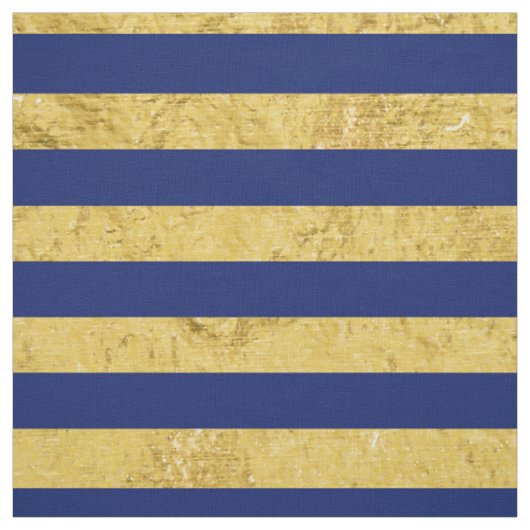 Elegant Gold Foil en Blue Stripe Pattern Stof (Swatch)