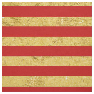 Elegant Gold Foil en Red Stripe Pattern Stof