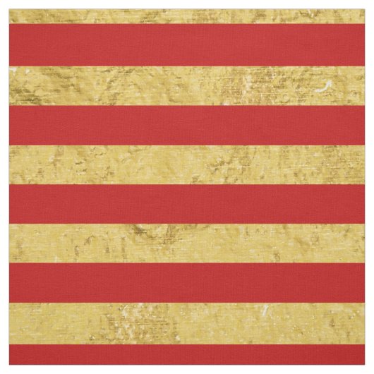 Elegant Gold Foil en Red Stripe Pattern Stof (Swatch)