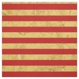 Elegant Gold Foil en Red Stripe Pattern Stof