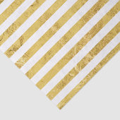 Elegant Gold Foil en White Stripe Pattern Tissuepapier (Detail)