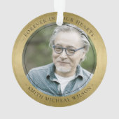 ELEGANT GOLD FOIL FAUX SYMPATHY MEMORIAL FOTO ORNAMENT (achterkant)