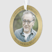 ELEGANT GOLD FOIL FAUX SYMPATHY MEMORIAL FOTO ORNAMENT (voorkant)