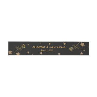 Elegant Gold Foil Floral Monogram Wedding Invitati Uitnodigingen Wikkel