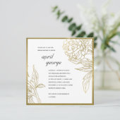 ELEGANT GOLD FOIL FLORAL VRIJGEZELLENFEEST INVITE BEDANKKAART (Staand voorkant)