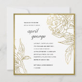 ELEGANT GOLD FOIL FLORAL VRIJGEZELLENFEEST INVITE BEDANKKAART (Voorkant)