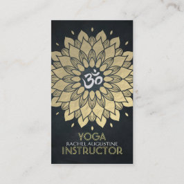 Elegant Gold Foil Floral Yoga Meditation Om Symbol Visitekaartje