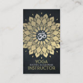 Elegant Gold Foil Floral Yoga Meditation Om Symbol Visitekaartje (Voorkant)