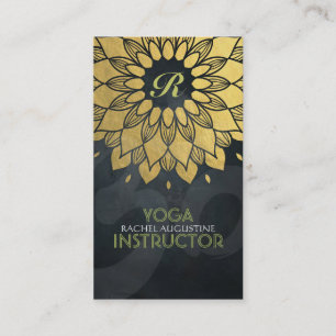 Elegant Gold Foil Floral Yoga Meditation Om Symbol Visitekaartje