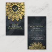 Elegant Gold Foil Floral Yoga Meditation Om Symbol Visitekaartje (Voorkant / Achterkant)