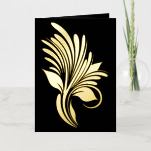Elegant Gold Foil Floure Folie Wenskaart