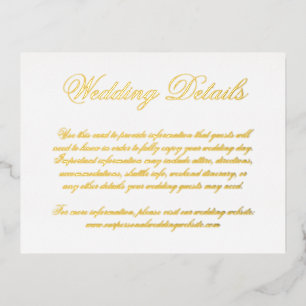 Elegant Gold Foil Formal Weddenschap Enclosure Car Folie Uitnodiging Briefkaart
