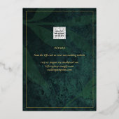 Elegant GOLD FOIL Foto Collage Green Wedding Folie Uitnodiging (Achterkant)