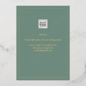 Elegant GOLD FOIL Foto Collage Sage Weddenschap Folie Uitnodiging (Achterkant)