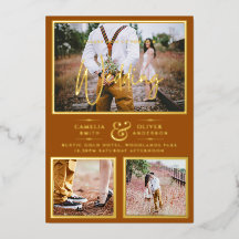 Elegant GOLD FOIL Foto Collage Terracotta Wedding