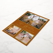 Elegant GOLD FOIL Foto Collage Terracotta Wedding Folie Uitnodiging (Gedraaid)