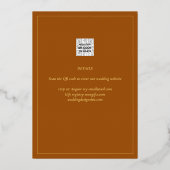 Elegant GOLD FOIL Foto Collage Terracotta Wedding Folie Uitnodiging (Achterkant)