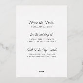 Elegant Gold Foil Foto Save the Date Wedding Kaart (Achterkant)