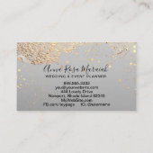 *~* Elegant Gold Foil Glitter Beauty Wedding  Visitekaartje (Achterkant)