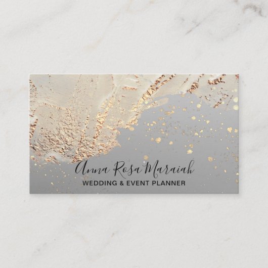 *~* Elegant Gold Foil Glitter Beauty Wedding  Visitekaartje (Voorkant)