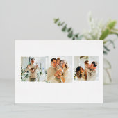 Elegant Gold Foil Happy Vaderdag 3-fotokaart Folie Uitnodiging (Staand Voorkant)