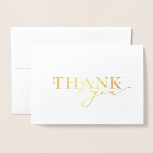 Elegant Gold Foil Hartelijk dank voor uw script He Folie Kaarten (Voorkant met envelop)