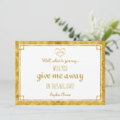 Elegant Gold Foil Heart, geef me weg (Staand voorkant)