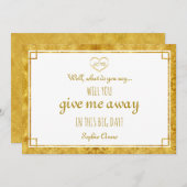 Elegant Gold Foil Heart, geef me weg (Voorkant / Achterkant)