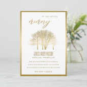 ELEGANT GOLD FOIL HERFST TREE SYMPATHY MEMORIAL BEDANKKAART (Staand voorkant)