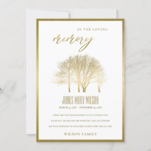 ELEGANT GOLD FOIL HERFST TREE SYMPATHY MEMORIAL BEDANKKAART