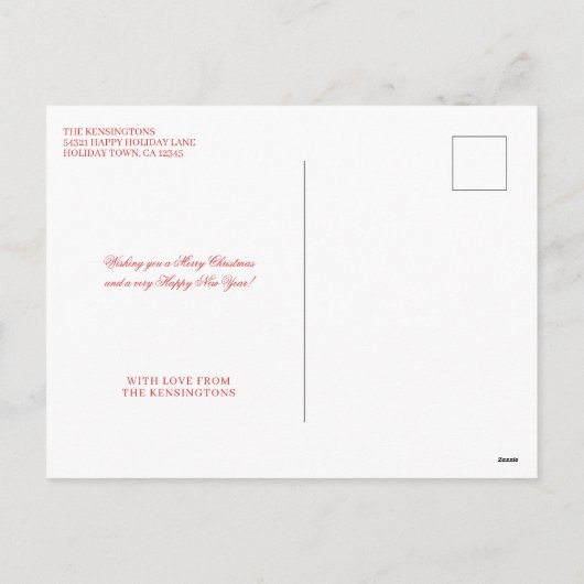 Elegant Gold Foil Holly Merry gevechtskerstmis Feestdagenkaart (Achterkant)