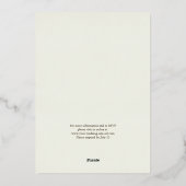 Elegant Gold Foil Ivory Minimalist Boho Wedding Folie Uitnodiging (Achterkant)