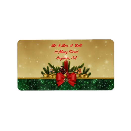 Elegant Gold Foil: Kerstmis Etiket (Voorkant)