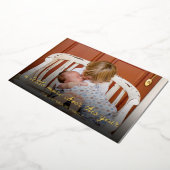 Elegant Gold Foil Kerstmis Nieuwe Baby Aankondigin Folie Uitnodiging (Gedraaid)