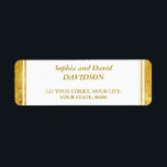 Elegant Gold Foil Lijst Wedding Retour Adres Etiket<br><div class="desc">Elegantie! Elegant ontwerp met een prachtig gouden folie lijst voor script,  op wit. Gebruik de tool Personaliseren om uw gegevens toe te voegen. Voor meer informatie,  bezoek mijn Green Leaves Gold Foil Wedding collectie.</div>
