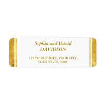 Elegant Gold Foil Lijst Wedding Retour Adres